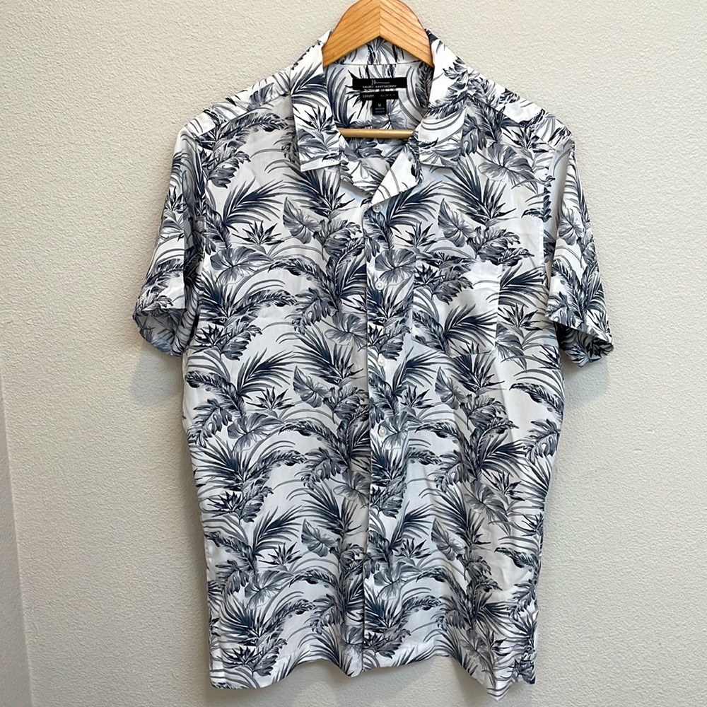 Marc Anthony palms print button down